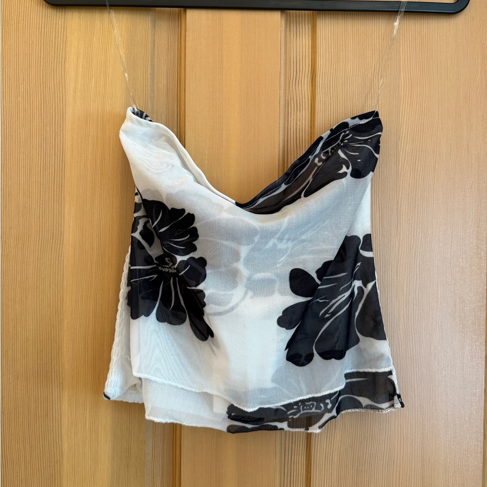 Floral strapless top (NWT) - Picture 2 of 4
